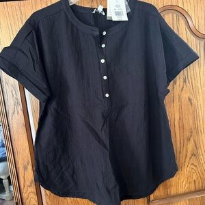 Wonderly Black Short-Sleeve Casual Button-Down Shirt